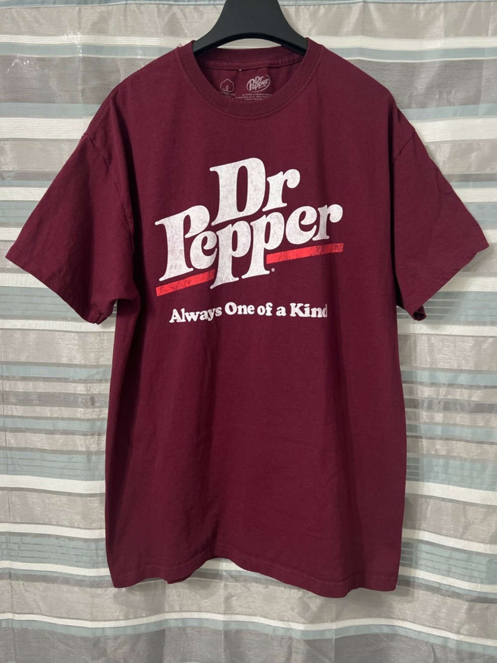 Dr Pepper Logo Always One of a Kind Burgundy T-Shirt